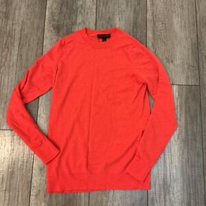 Banana Republic 100%‎ Merino Wool Sweater Crewneck Small Red Orange Coral